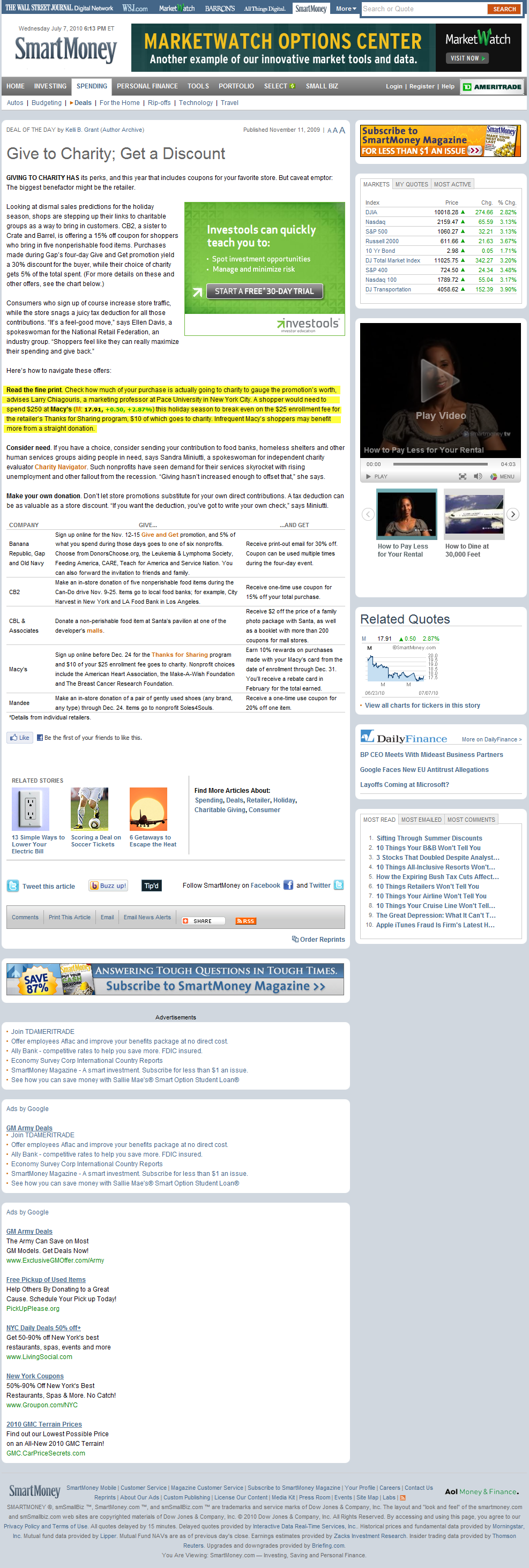 Smart Money – Give to Charity; Get a Discount Smart Money – Give to Charity; Get a Discount