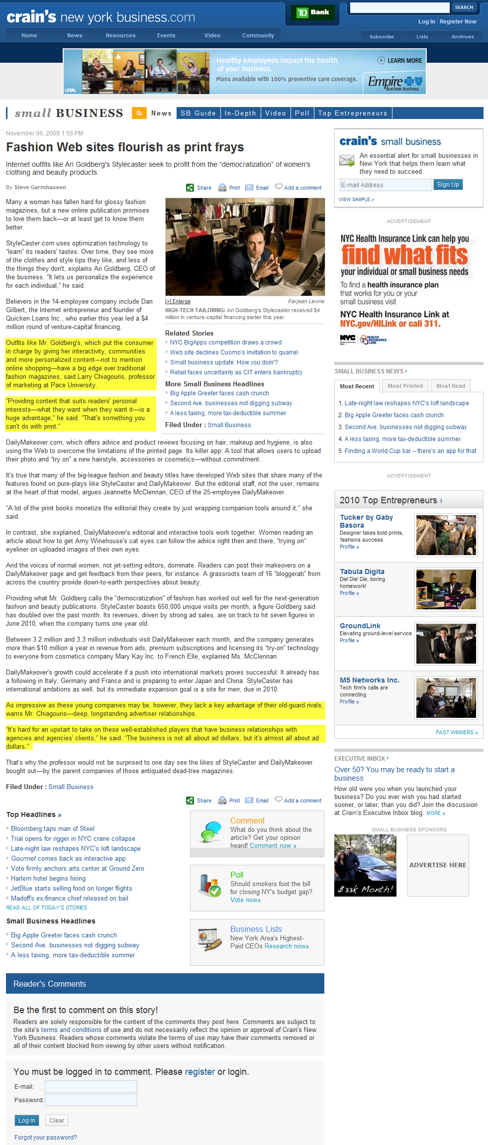 Crains-Fashion Web Sites Flourish as Print Frays Crains-Fashion Web Sites Flourish as Print Frays
