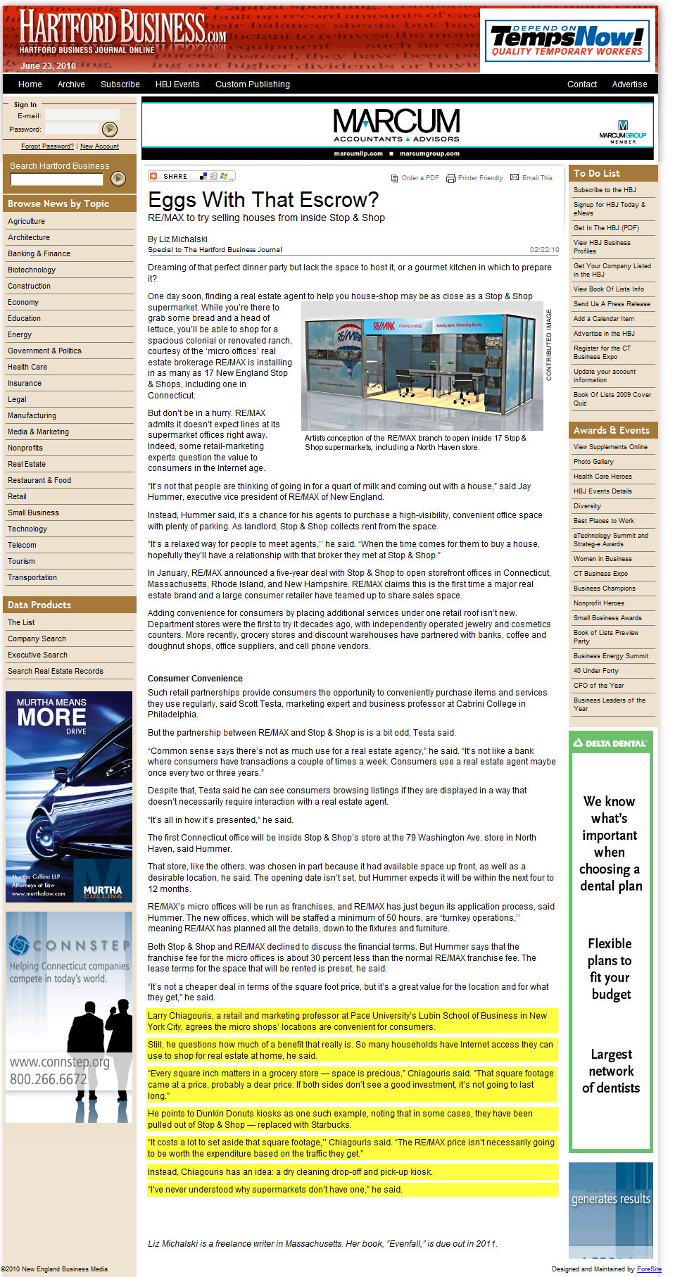 Hartford Business.Com -Eggs With That Escrow? Hartford Business.Com -Eggs With That Escrow?